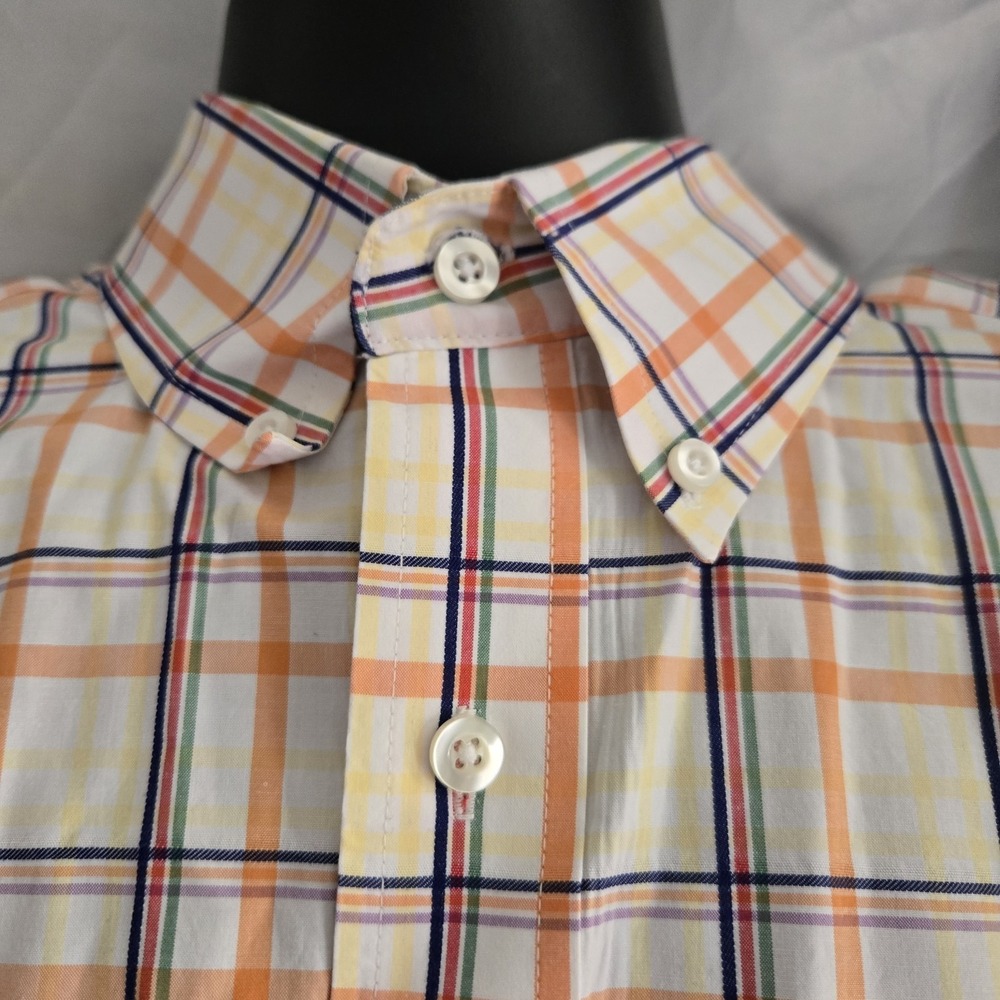 Wrangler George Strait Western Shirt Men Size  XL Peach Plaid Long Sleeve